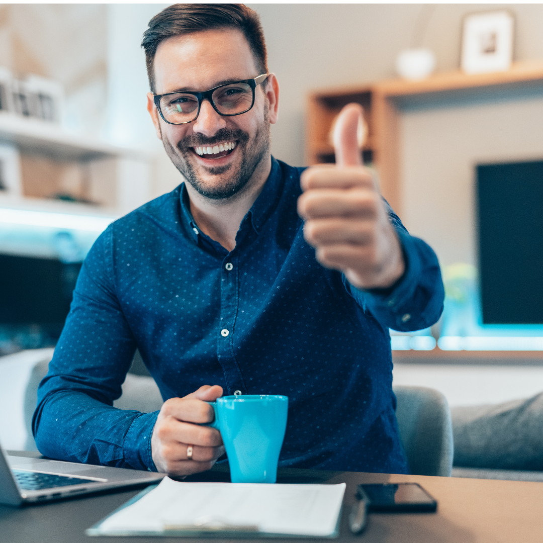 Zufriedener Geschäftskunde